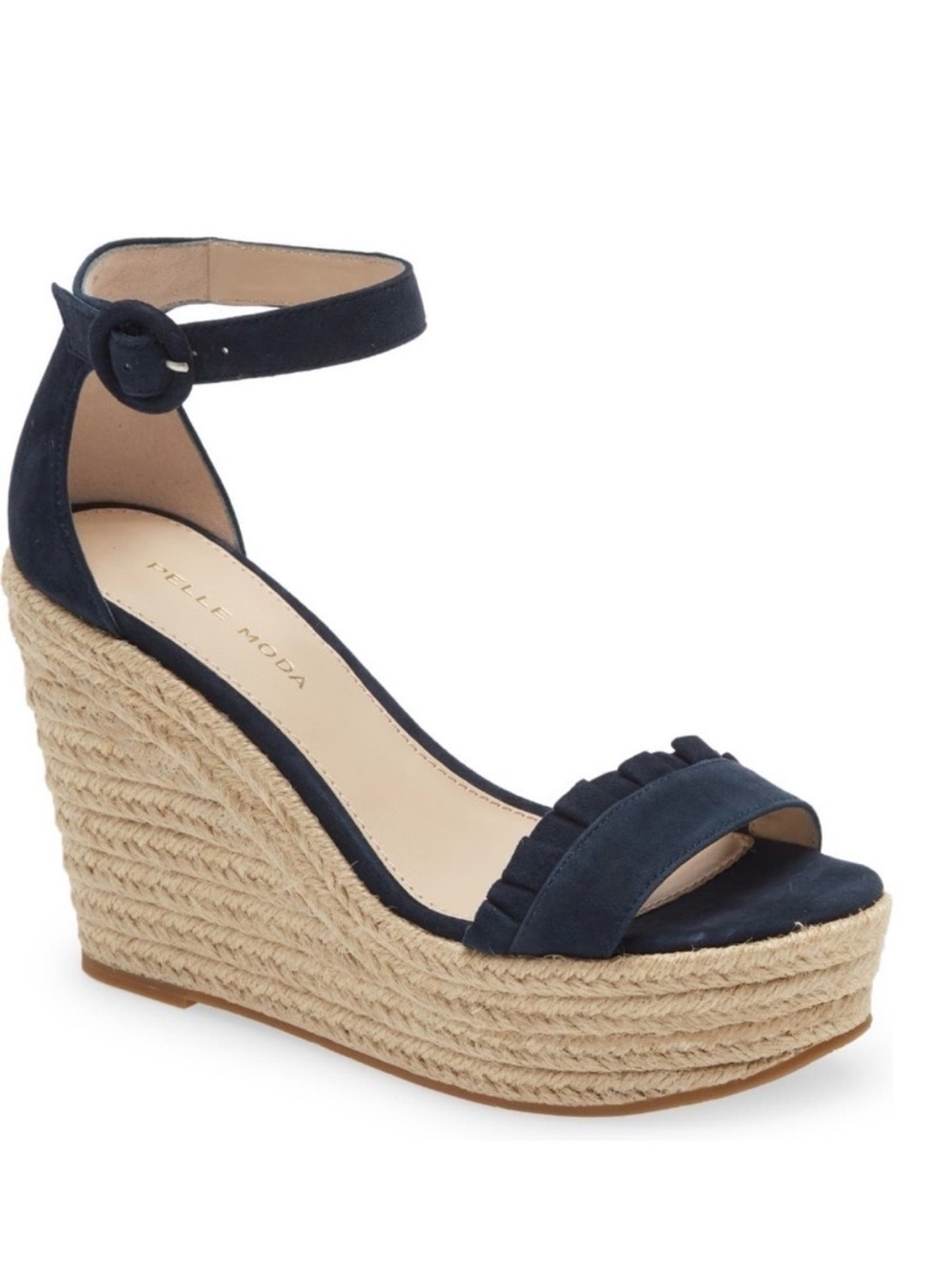 PELLE Moda Rosana Espadrille Midnight Platform Wedge Heel Sandal - Size 9.5, NIB